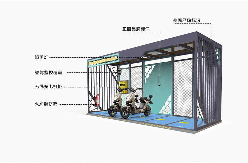 電動車無線充電樁，兩輪車無線充電，一拖六充電樁